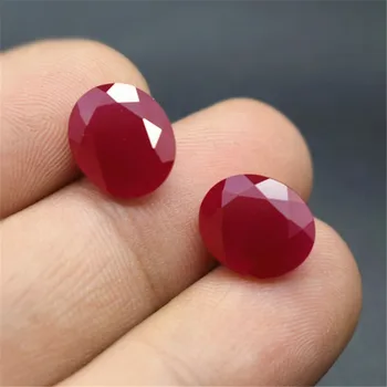 Krwistoczerwony rubin z wkładką Klejnot owalne cięte, owalne Szlifowane rubinowy kamień Kilku rozmiarach do wyboru C65R