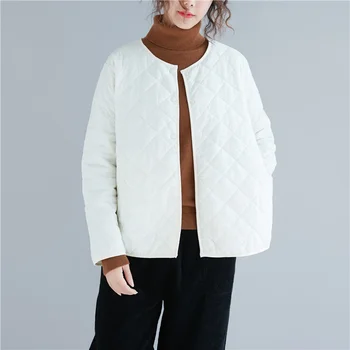 Damskie zimowe Lekkie pióro bawełniane kurtki wiosna jesień krótkie kurtki nowa koreańska wersja dużych płaszcz płaszcz sustans