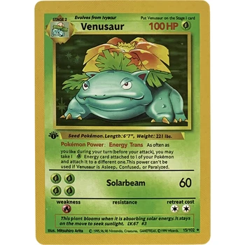1996 Rok Pokemon Angielski/francuski/Niemiecki Karty DIY Karty pamięci Flash Charizard Blastoise Venusaur Kolekcja Gier Karty Zabawki dla Dzieci Prezent