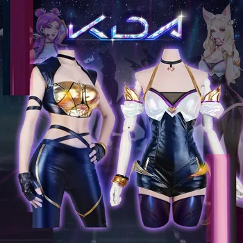 LOL KDA Ahri/Kai'sa cosplay kostium, strój, peruka słuchawki rekwizyty Akcesoria stroje Kostiumy na Halloween dla kobiet cos
