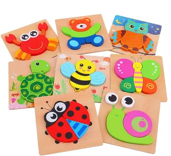 Materiały Montessori Dla Dzieci Deska-Puzzle Edukacyjne Drewniane Zabawki Dla Dzieci Puzzle Tangram Cartoon Sowa Zabawki Dla Dzieci 0-12 Miesięcy