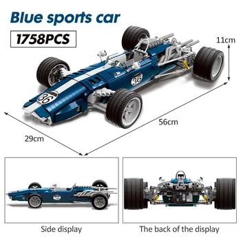 1758 szt./2405 szt. Miasto F1 Super Sportowy Samochód Wyścigowy Model Bloki MOC Samochodu Cegły Montaż Zabawki Edukacyjne Dla Dzieci