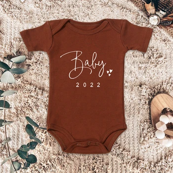 Dziecko Wkrótce pojawi się w 2022 Ogłoszenie o Ciąży Dziecko Bawełny Body Letnie Suwaki Dla Chłopców I Dziewcząt Body Ciąża Otwarta Odzież