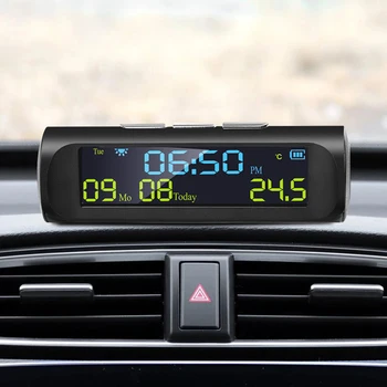 Samochodowe Cyfrowy Zegar Słoneczny AN01 TPMS Wyglądają Z wyświetlaczem LCD Daty i temperatury Auta, Super Długa Żywotność Baterii