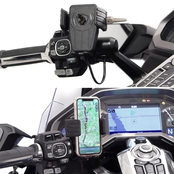 Uchwyt GPS Telefonu Bezprzewodowe Ładowanie Nawigacji Wspornik Do HONDA Gold Wing GL 1800 F6B GL1800 Tour DCT Poduszka powietrzna 2018-2021