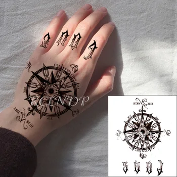 Wodoodporna Tymczasowy Tatuaż Naklejka MIŁOŚĆ Słowo Kierownica Zegar Projekt Kwiat Element Fałszywy Tatuaż Flash Tatuaż dla Kobiet Mężczyzn