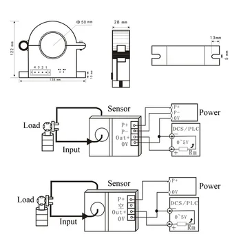 AC 50A-3000A mocującej czujnik 0-10 v 4-20 ma RS485 0-5 W амперный czujnik przekładnik przekładnik prądowy przetwornik sygnału