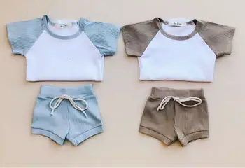 PUDCOCO/ Uroczy Plac Letnia Odzież dla dziewczynek i Chłopców, t-Shirt z krótkim rękawem, Topy + Spodenki, Spodnie, ubrania od 0 do 5 lat