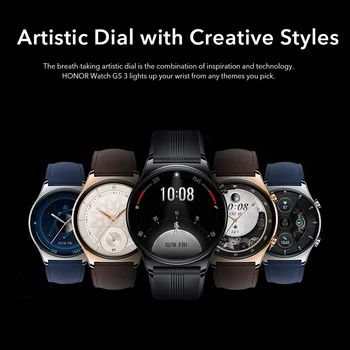 HONOR Watch GS 3 Globalna wersja 3D-inteligentne zegarki z zakrzywionym szkłem 1,43 