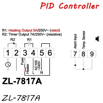 Termostat z regulatorem PID temperatury LILYTECH ZL-7817A z wbudowanym źródłem zasilania SSR 100-240v ac