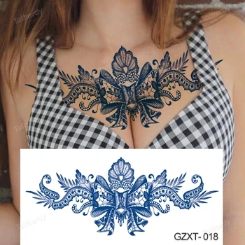 Sok Długotrwałe Tatuaż Sztuczne Cycki Flash Tatuaż Duży Kwiat Na Ramię Ręka Brzuch Kierowc Ciało/Tył Farba Pod Biustem