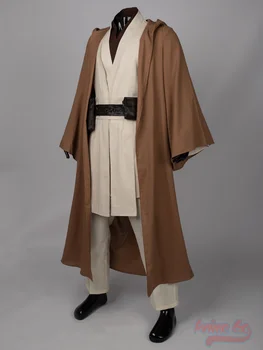 Gotowy do wysyłki Obi-Wan Kenobi Cosplay Kostium Mężczyźni Chłopcy Halloween Gry Fabularne Stroje mp003184S