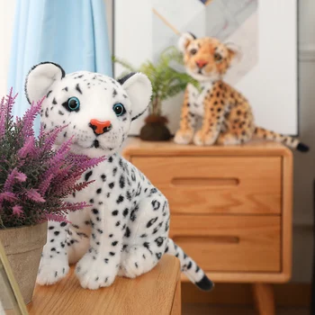 28 cm Symulacja Snow Leopard Pluszowe Zabawki Nadziewane Zwierząt Kawaii Realistyczny Leopard Towarzyszy Lalki Zabawki dla Dzieci Prezent Dla Dziewczyn Wystrój