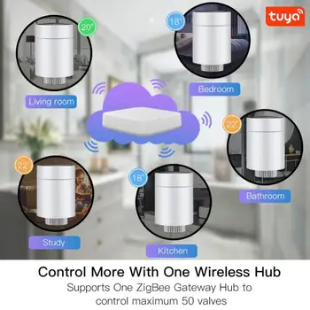 Tuya ZigBee 3,0 Inteligentny, Programowalny Napęd Elektryczny TRV Termostat Regulator Temperatury Радиаторного Zaworu z Alexa Google Home