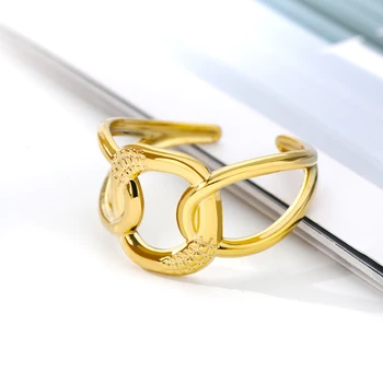 Korea Moda Krzyż Szerokie Pierścienie Łańcucha Dla Kobiet Ze Stali Nierdzewnej w Kolorze Złotym Regulowany Pierścień Wieczorowe Biżuteria Prezent anillos