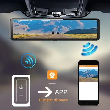 Koreański 3 CHs Samochodowa Lusterko Dash Cam Carplay i Android Auto Bezprzewodowy Miracast 1080P Rejestrator WiFi Połączenie Nawigacji GPS DVR