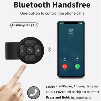 Bezprzewodowa łączność Bluetooth 5,3 Zdalny Przycisk Kask Słuchawki Motocykl/Rower Kierownica Media Sterownik Sterowanie Kierownicą Samochodu