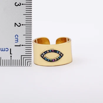 Nowy Czeski Kryształ Przykre Szczęśliwe Pierścienie Rhinestone Złoty Kolor Miedź, Cyrkon Biżuteria Dla Kobiet, Vintage Mankiet Otwarty Pierścień Na Palec