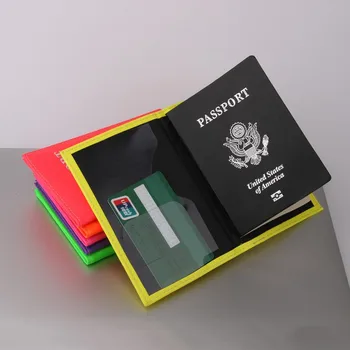 ForeverFriendsLavender fluorescencyjny Uchwyt Do Paszportu Etui PU Lear ID Karta Modne Drogowe Okładki na paszporty Etui na paszport