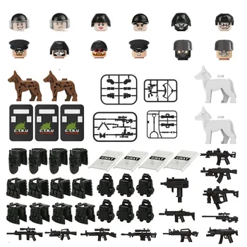 Miejskie Akcesoria Specjalne Bloki Komandosów Figurki Żołnierzy Sił Specjalnych Policja Wojskowa Broń Pistolet Cegły Zabawki Dla Dzieci