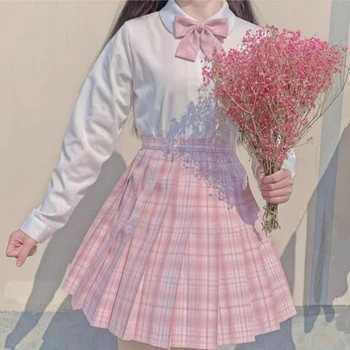 Letnia Damska Casual spódnica, modne plisowane komórkowe koreański mini-spódnice z wysokim stanem, słodkie słodkie Różowe spódnice kawaii, Dropshipping