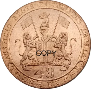 Indie Brytyjska Firma Prezydium Madras miedź 1/48 Rupii 1794 Czerwona Miedziana Moneta Transferowy