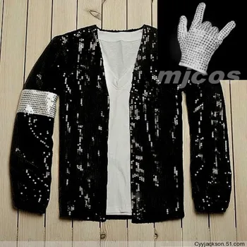 Cos odzież Darmowa wysyłka płaszcz Michaela Jacksona w stylu Billy Jean Kurtka i rękawice Nowoczesne, taneczne, kostiumy cosplay kostium