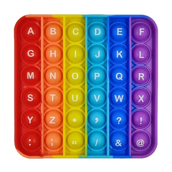 Rainbow Kolorowe Zabawki-Nerwowe z Literami, Cyfrowym Numerem, Push-Pęcherzowym, Prosta Zabawka dla ukojenia w Autyzmie dla Dorosłych i Dzieci