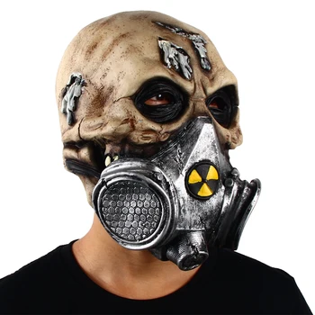 Czaszka Biologicznie Niebezpieczne Straszna Maska Zombie Terror Nakrycie Głowy Halloween Horror Impreza Cosplay Kostium Latex Rekwizyty