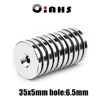 30-40 mm otwór super Mocne Okrągłe Neodymowe Magnesy Pierścieniowe z Łbem stożkowym ziem rzadkich N35