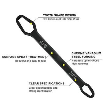GOWKE 8-22 mm Uniwersalny Klucz Torx odporny na uszkodzenia Regulowany Klucz Do Punktów z Podwójną głowicą typu Torx Klucz Narzędzia Ręczne