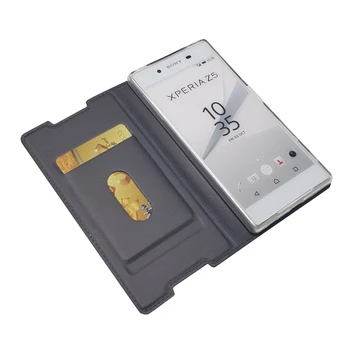 TIKONO Dla Sony Xperia Z5 Etui Sony Xperia Z5 Pokrowiec Skórzana Klapka Pokrywa na Zawiasach, Pokrywa Na Magnesie Do Sony Xperia Z5 Torby i Pokrowce Do telefonów
