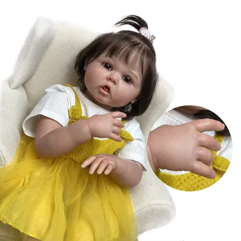 60 CM muñecas para niñas Bebes Reborn De Silikonowe Niniejsze Realistyczne Lalki Ręcznie robione Dla Noworodków Xiaofang Reborn Baby