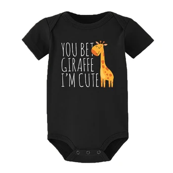 You Bet Giraffe I ' m Ładny Kombinezon Dla Niemowląt, Płci, Neutralne ubrania dla Dzieci, Body z krótkim rękawem Dla Chłopców i dziewcząt, Najlepsze Prezenty