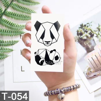 Акварельное pióro Tymczasowy Tatuaż Naklejka Damska Geometria Panda tatuazy Nowy Projekt Fałszywe Męskie Tatuaże