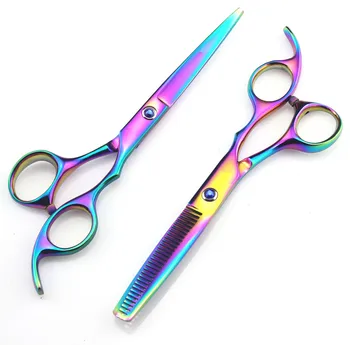 Profesjonalne Japońskie 440c stalowe 5,5 cali klasyczne nożyczki do strzyżenia i филировки fryzjer nożyczki nożyczki fryzjerskie do włosów, zestaw 4 kolorów
